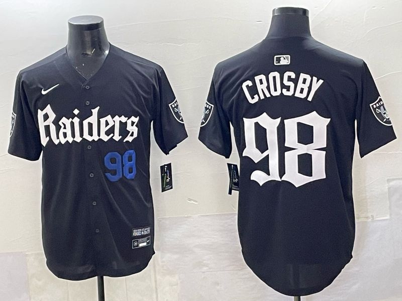 Men 2025 Oakland Raiders #98 Crosby Black 6th generation Joint Name Nike Limited NFL Jersey style 02